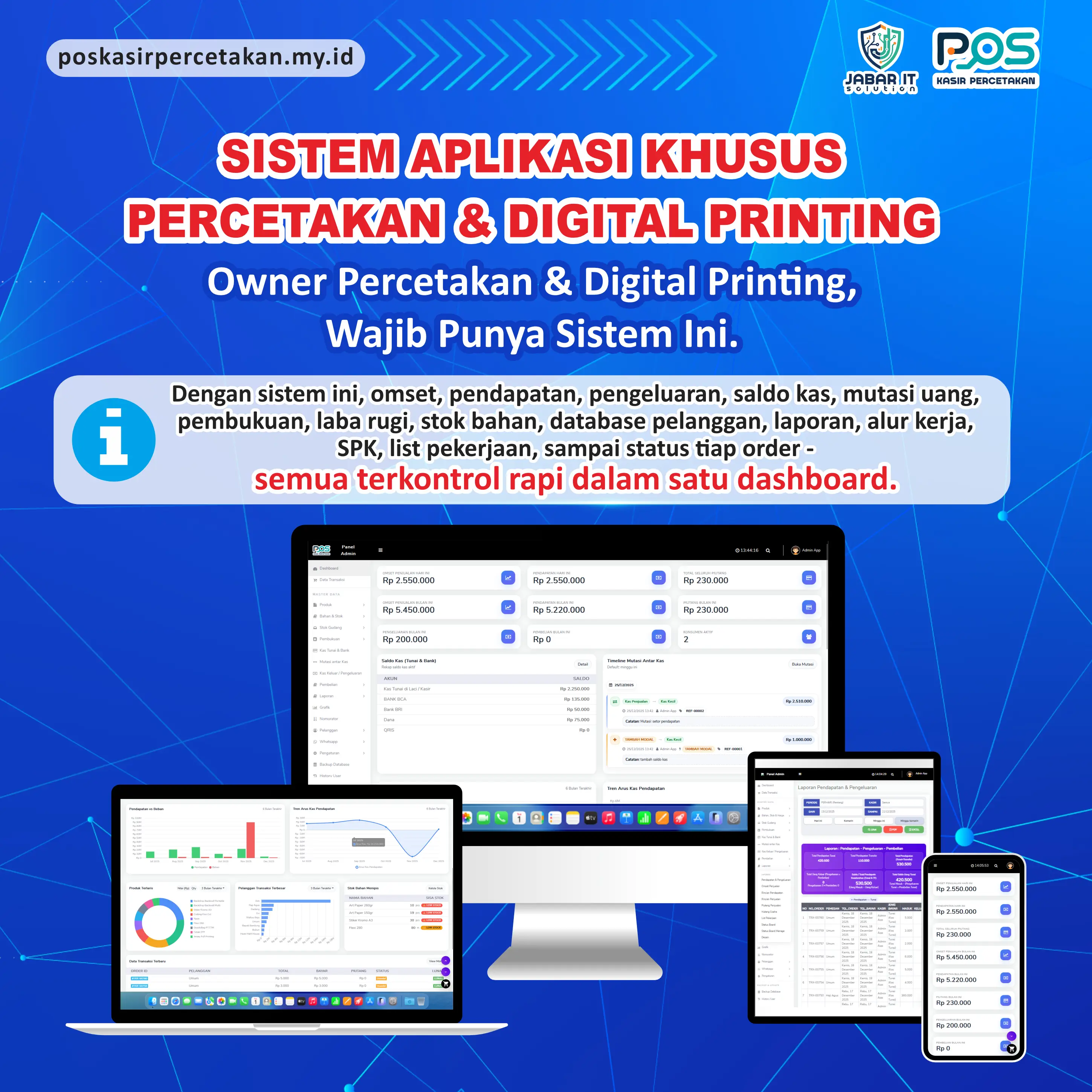 Dashboard POS Percetakan